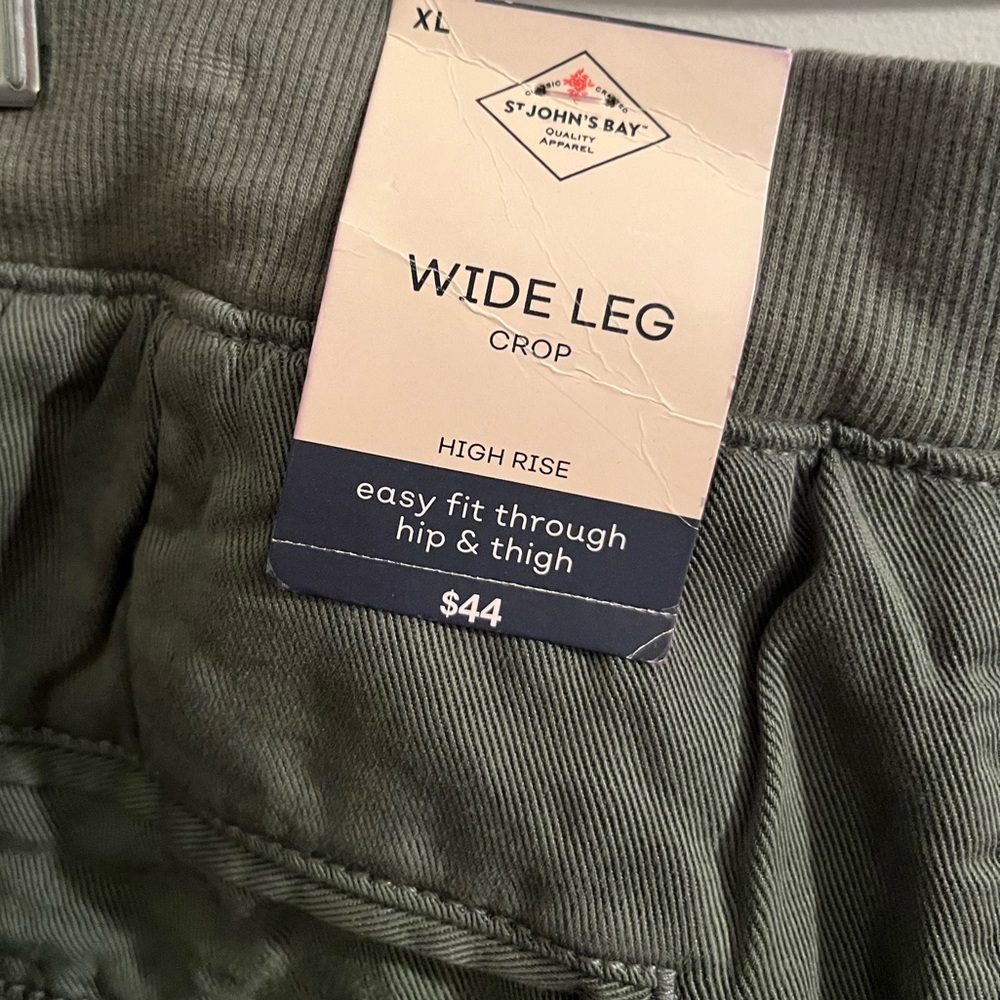 3 NEW Pairs of Pants- St. John's Bay Wide Leg Crop High Rise Pants - Picture 11 of 16